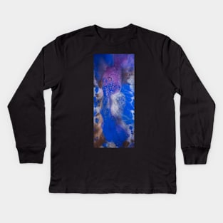 Blue and Purple Fluid Painting Kids Long Sleeve T-Shirt